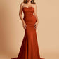 Sexy Satin Sweetheart Mermaid Bridesmaid Dresses Strapless Floor Length