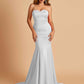 Sexy Satin Sweetheart Mermaid Bridesmaid Dresses Strapless Floor Length