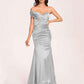 Satin One-shoulder Bridesmaid Dresses Pleats Floor Length Mermaid Long