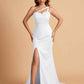 Elegant Satin One Shoulder Sweetheart Mermaid Long Bridesmaid Dresses