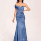 Satin One-shoulder Bridesmaid Dresses Pleats Floor Length Mermaid Long