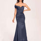 Satin One-shoulder Bridesmaid Dresses Pleats Floor Length Mermaid Long
