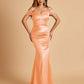 Satin Mermaid Off Shoulder Bridesmaid Dresses Sweetheart Floor Length