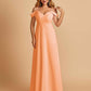 Chiffon Off-shoulder Long Bridesmaid Dresses V-neck Floor Length A-line For Sale