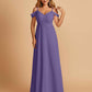 Chiffon Off-shoulder Long Bridesmaid Dresses V-neck Floor Length A-line For Sale