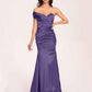 Satin One-shoulder Bridesmaid Dresses Pleats Floor Length Mermaid Long