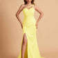 Elegant Satin One Shoulder Sweetheart Mermaid Long Bridesmaid Dresses