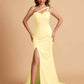 Elegant Satin One Shoulder Sweetheart Mermaid Long Bridesmaid Dresses