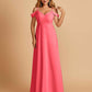 Chiffon Off-shoulder Long Prom Dresses V-neck Floor Length A-line