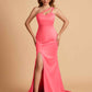 Elegant Satin One Shoulder Sweetheart Mermaid Long Bridesmaid Dresses