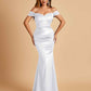 Satin Mermaid Off Shoulder Bridesmaid Dresses Sweetheart Floor Length
