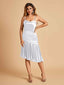Sexy Satin Midi Asymmetrical Prom Dresses Spaghetti Straps Mermaid With Ruffles
