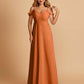 Chiffon Off-shoulder Long Bridesmaid Dresses V-neck Floor Length A-line For Sale