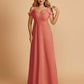 Chiffon Off-shoulder Long Bridesmaid Dresses V-neck Floor Length A-line For Sale