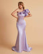 Elegant Satin One Shoulder Pleats Mermaid Bridesmaid Dresses Floor Length