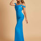Sexy Off Shoulder Mermaid Long Bridesmaid Dresses Satin Spaghetti Straps Floor Length