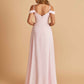 Chiffon Off-shoulder Long Bridesmaid Dresses V-neck Floor Length A-line