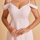 Chiffon Off-shoulder Long Bridesmaid Dresses V-neck Floor Length A-line For Sale