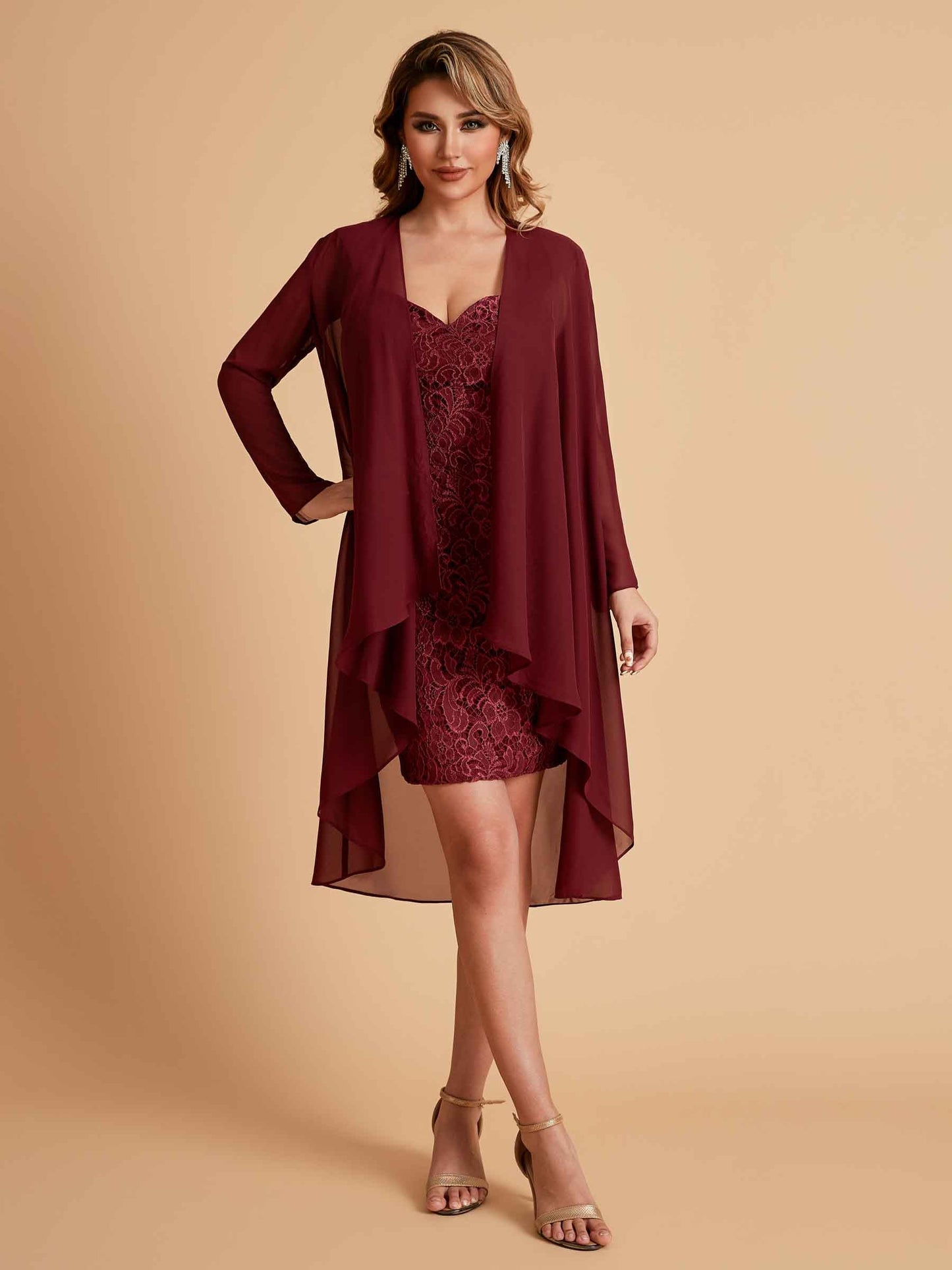 Elegant Column Chiffon Short Sleeveless Mother of the Brides Dresses Online