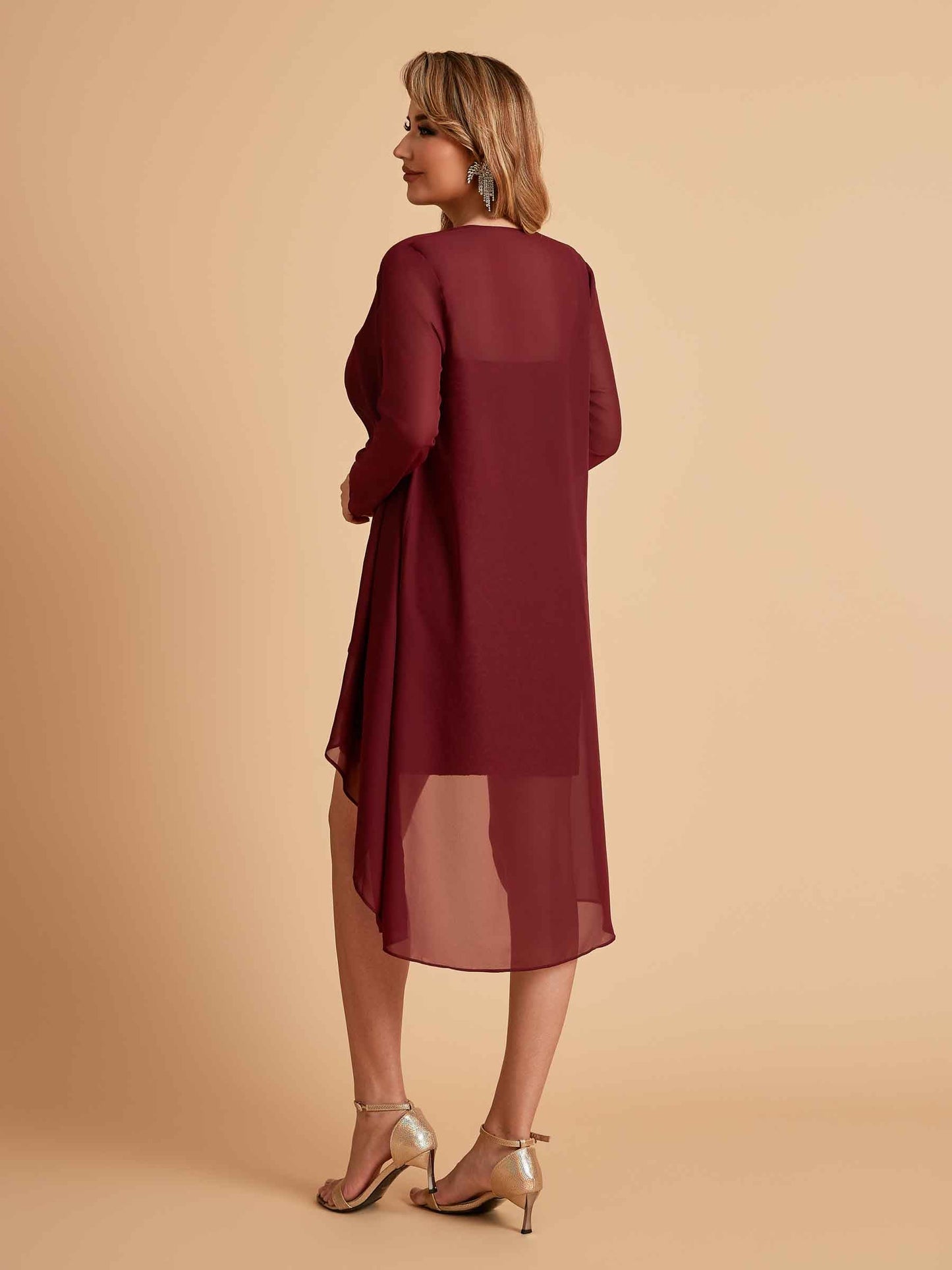 Elegant Column Chiffon Short Sleeveless Mother of the Brides Dresses Online