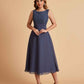 Elegant A-line Bateau Sleeveless Tea Length Mother of the Brides Dresses Online