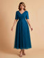 Elegant A-line Half Sleeves V-neck Mother of the Brides Dresses Online