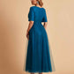 Elegant A-line Half Sleeves V-neck Mother of the Brides Dresses Online