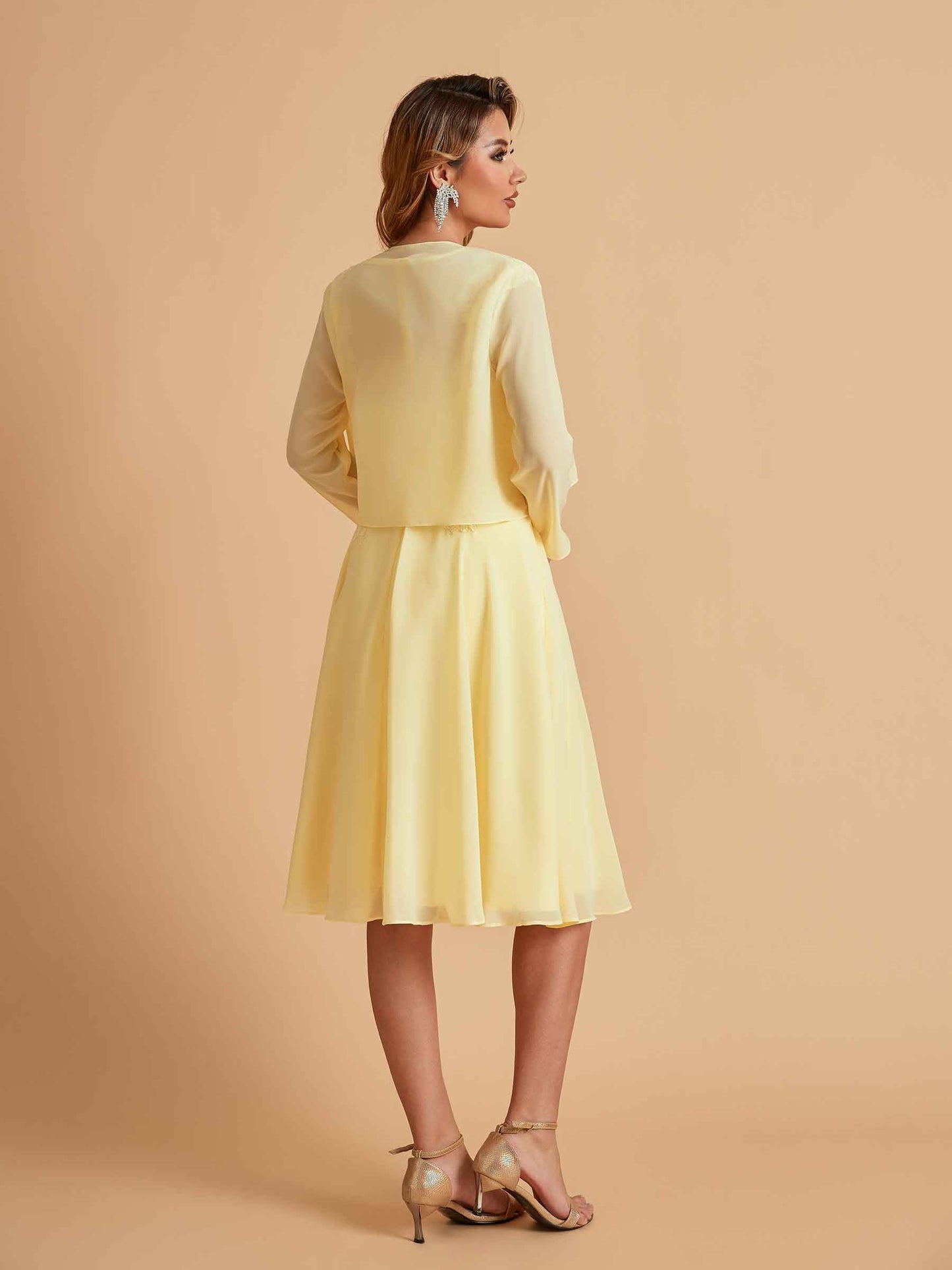 Elegant A-line Chiffon Jewel Short Mother of the Brides Dresses Online