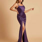Sexy Satin Spaghetti Straps Prom Dresses Open Back Mermaid Floor Length Unique