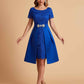 Elegant A-line Short Sleeves Jewel Knee Length Mother of the Brides Dresses