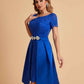 Elegant A-line Short Sleeves Jewel Knee Length Mother of the Brides Dresses
