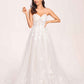Sexy Corset Top Spaghetti Straps Appliques A-line Floor Length Wedding Dress