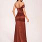Satin One-shoulder Bridesmaid Dresses Pleats Floor Length Mermaid Long