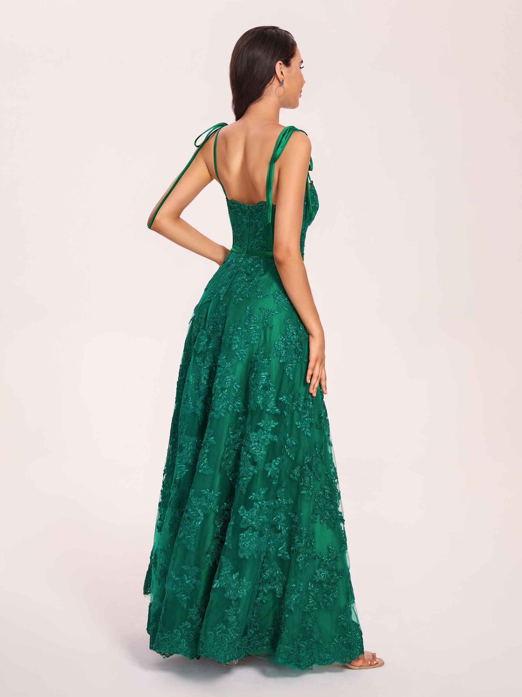 Spaghetti Straps Simple Prom Dress Green Floor Length Prom Dress C2387