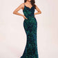 Sparkly Long Mermaid Prom Dress Spaghetti Straps Sweetheart Floor-length Evening Dress