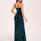 Sparkly Long Mermaid Prom Dress Spaghetti Straps Sweetheart Floor-length Evening Dress