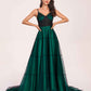 Charming A-line Prom Dress Spaghetti Straps V-neck Evening Dress