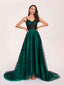 Charming A-line Prom Dress Spaghetti Straps V-neck Evening Dress