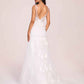 Sexy V-neck Open Back Mermaid Lace Floor Length Wedding Dress