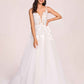 Elegant V-neck Open Back A-line Lace Floor Length Wedding Dress