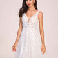 Gorgeous V-neck Open Back A-line Lace Floor Length Wedding Dress