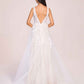 Gorgeous V-neck Open Back A-line Lace Floor Length Wedding Dress