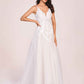 Hot V-neck Open Back A-line Spaghetti Strap Lace Floor Length Wedding Dress