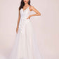 Hot V-neck Open Back A-line Spaghetti Strap Lace Floor Length Wedding Dress