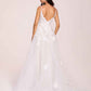 Hot V-neck Open Back A-line Spaghetti Strap Lace Floor Length Wedding Dress