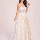 Fashion Sweetheart A-line Zipper Back Spaghetti Strap Lace Floor Length Wedding Dress