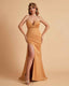 Elegant Satin Sweetheart Mermaid Side Slit Floor Length Bridesmaid Dresses
