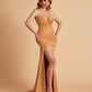 Elegant Satin Sweetheart Mermaid Side Slit Floor Length Bridesmaid Dresses