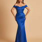 Satin Mermaid Off Shoulder Bridesmaid Dresses Sweetheart Floor Length