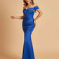 Satin Mermaid Off Shoulder Bridesmaid Dresses Sweetheart Floor Length